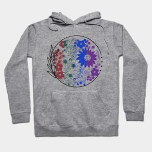 Multicoloured Floral design illustration pattern Hoodie